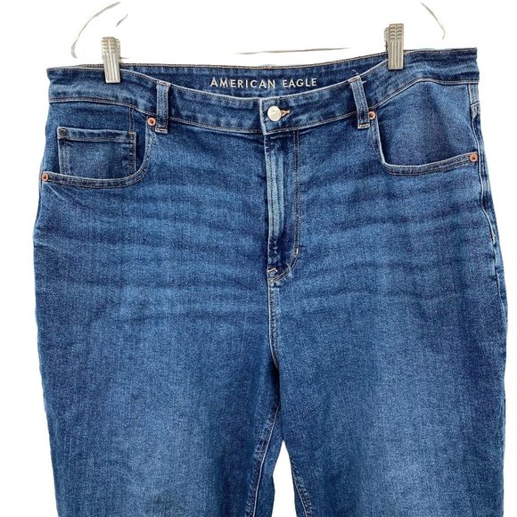 AMERICAN EAGLE BARELY WORN STRETCH MOM BLUE JEANS WOMENS 18 R - Picture 2 of 5